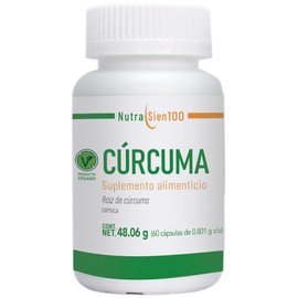 Nutrasien100 Cúrcuma Vegana Orgánica en Cápsulas – 800 mg, 60 Días