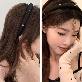 Thick Thin Padded Headband Hairband for Women Soft Hair Band Headband Black Square Head Band Headband Fashion Hair Accessories Band Decorations Padded Headbands Hair Hoop Flat No Teeth Headband