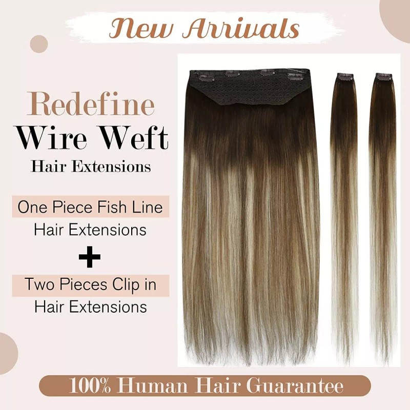 Ugeat Extensiones Cabello Natural 14in Marrón Oscuro A Blanqu 80gr