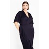 City Chic Women's Plus Size Soft Ruffle Dress, Navy, 18