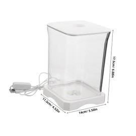 Kisangel Aquarium Betta Fish Tank Small Desktop Aquarium with Top Feeding Hole Minimalist Design for Goldfish Shrimp Jellyfish Easy to Clean Low Maintenance High Transparency Plastic for