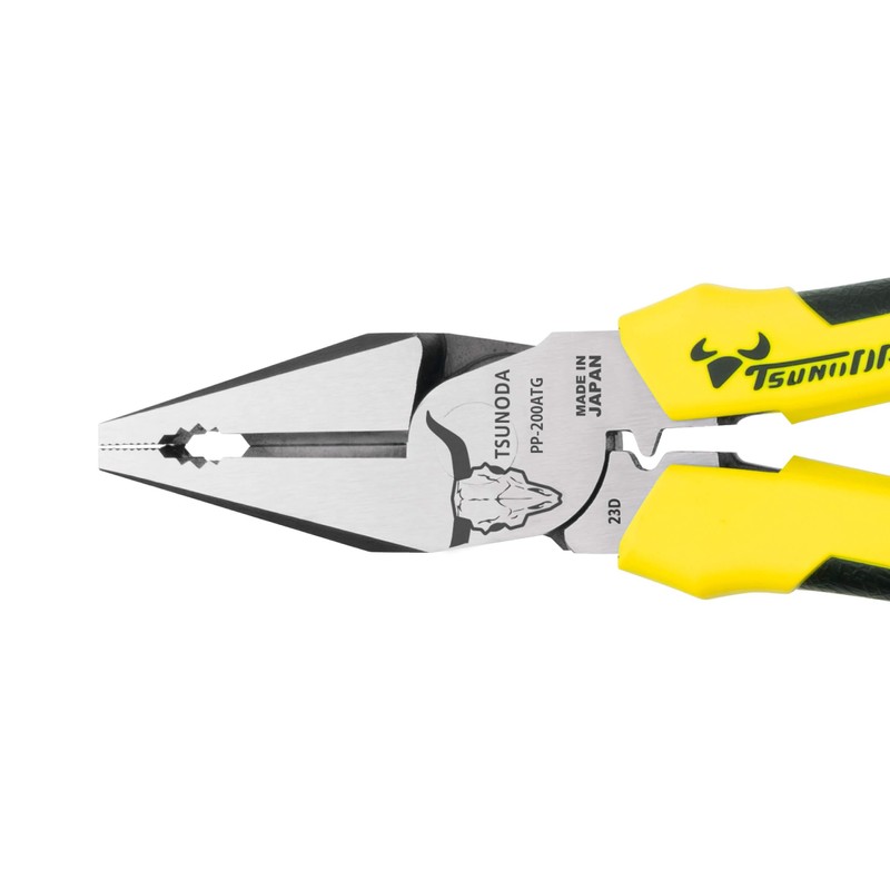 Tsunoda PP-200ATG, High-Leverage Combination Pliers for Electricians 8-inches (200mm), Heavy
