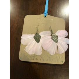 Anthropologie Shiraleah Anthropologie Chantae Earrings Pink Feather Blush Bohemian NWT