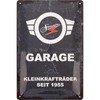 Metal embossed sign "SIMSON-Garage" 20x30 cm, gray/white