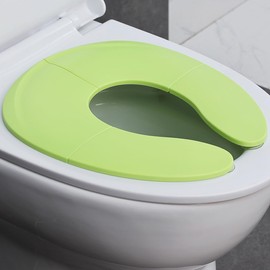 Funbliss Folding Travel Toilet Seat for Toddlers - Portable & Secure Potty Training Seat, Non-Slip Suction Cups, Pinch-Free Design,Green