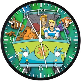 Borderless Large 12" Scoob Scooby Wall Clock Clear Glass Face Silent Non-Ticking Nice for Gift or Décor G05