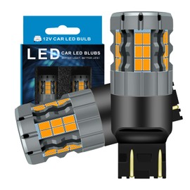 Zyvirexa 7443 LED Turn Signal Bulbs Compatible For Chevy Colorado 2015-2022 (Front/Rear), 7444 Bulb, Amber Yellow, Plug and Play, Pack of 2