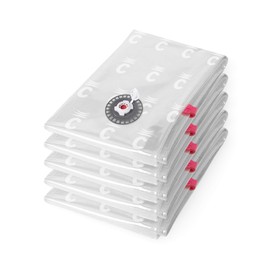 Compactor RAN7368 platzsparende Vakuum-Aufbewahrungsbeutel im 5er-Set, Größe M, extra flach, Aspispace-Serie, transparent, 55 x 90 cm