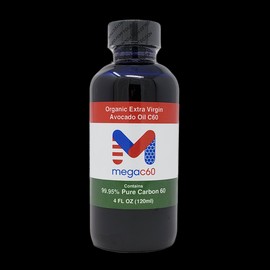 megac60 Carbon 60 Fullerene High Purity 99.95% Carbon C60 in Organic Avocado Oil 120ml