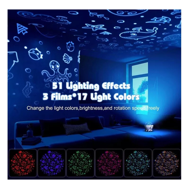 Dofler Octopus Night Light Star Projector - Ocean & Star
