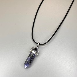 VIE VIE Double Point Pencil Pendant, Black String (Sodalite)