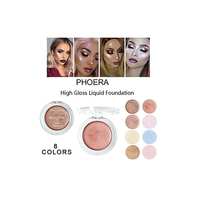 PHOERA SooGlow Cream Highlighter Long Lasting Waterproof Shimmer Blushers For