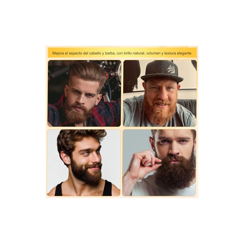 3PCS Aceite Para Barba De Hombre, Beard Serum, Barba Kit