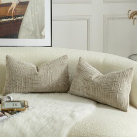 Mandioo Set of 2 Chenille Cushion Covers, Decorative Cushion Covers, Cosy Soft Cushion Cover, Sofa Cushion, Decorative Cushion, Couch Cushion, Decorative Cushion Cover for Bedroom, Living Room, 40 x