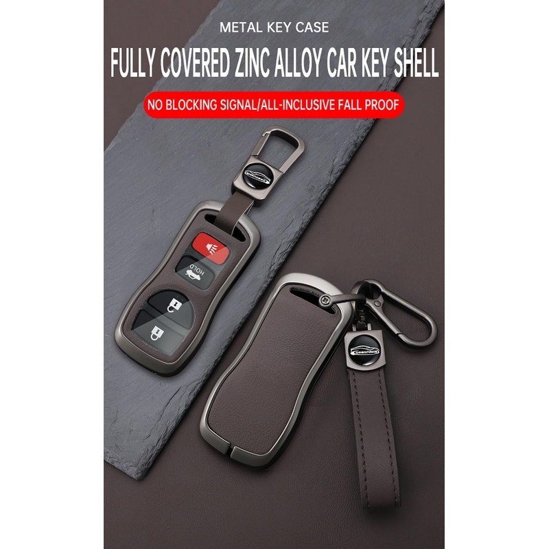 TECART Zinc Alloy Key Case fit for Nissan Frontier Pathfinder