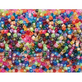 Playbox PBX2470725 2470725 Plastic Beads Kongo & ABC, Set of 1000 Pieces, Multi Color