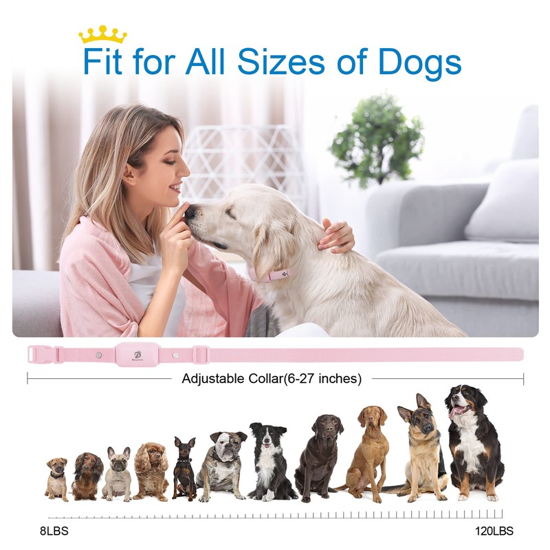 Bousnic Dog Shock Collar for 2 Dogs - (8-120lbs) Waterproof