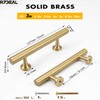 RZDEAL 3 Inch Kitchen Cabinet Handles Solid Brass Cabinet Pulls