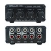 TENEALAY 4-Channel RCA Audio mixer Stereo line levels control Box