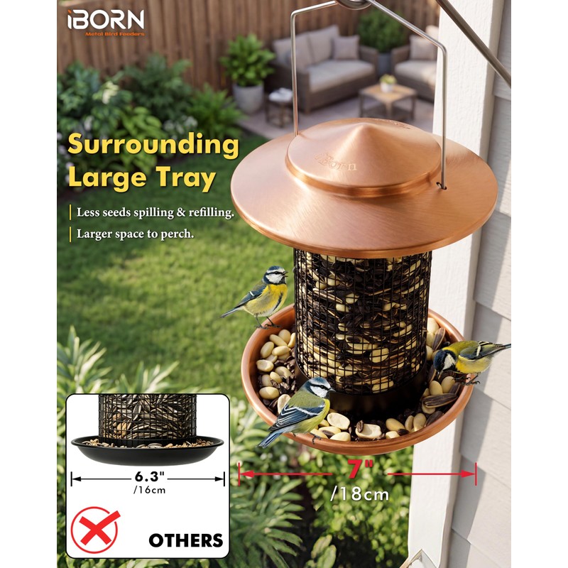 Metal Peanut Bird Feeder for Outdoors, Chew Resistant, 2.2lbs, 1Pk,