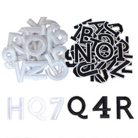 Cosmeria Iron-On Letters And Numbers, 144 Embroidery Patches Set, Alphabet From A-Z & Numbers From 0-9, Customisable Iron-On Patches For Clothing And Accessories