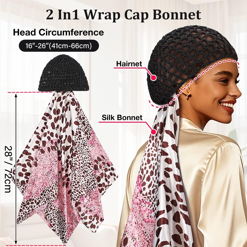 Silk Press Wrap for Hair, Satin Hair Wrap Net with