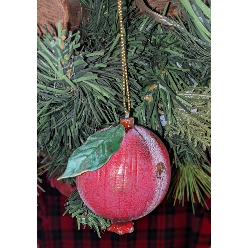 Silver Tree Painted Resin POMEGRANATE Christmas Ornament, by Silver Tree