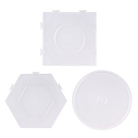 NicoRate Iron Bead Plate Set Compatible with 2.6mm Size "Arrives Immediately! Anyone Can Easily Create Large Works!" 4-Piece Set Transparent Plates Refill