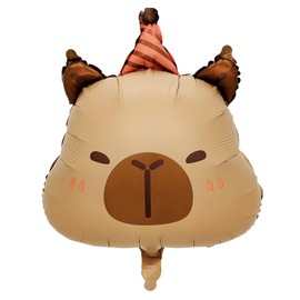 MEZHEN Folienballon Capybara Geburtstagsdeko Ballon Tiere Luftballon Folie Kindergeburtstag Deko Geburtstag Luftballons Helium Dschungel Ballons Capybara Geburtstagsfeier A