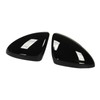 2Pcs Door Mirror Cap Left Right Glossy Black Rearview Mirror