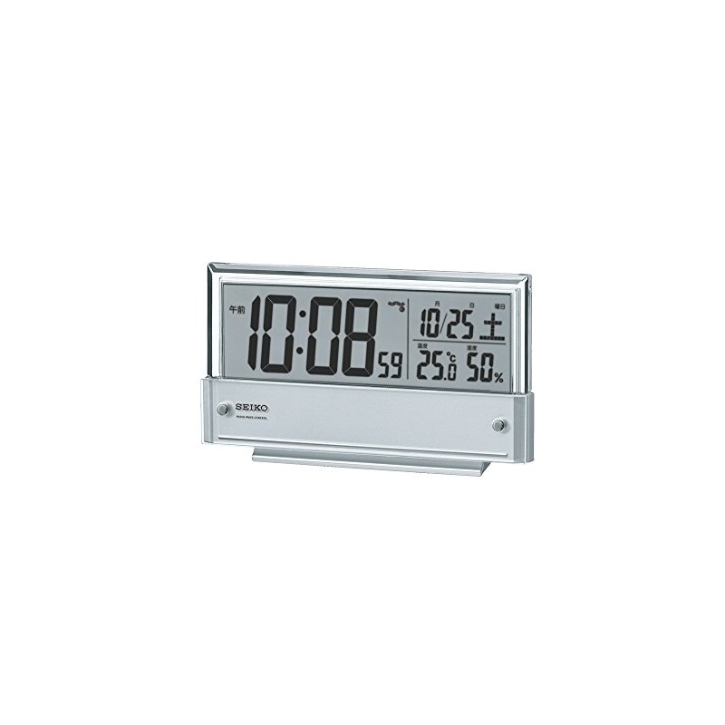 Seiko Clock SQ773S Seiko Alarm Clock, Radio-controlled Digital Calendar, Temperature