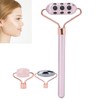 3 in 1 Rose Quartz Face Roller Massager Germanium Facial