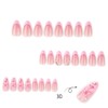 24Pcs Pink French Tip Press on Nails Short Almond Fake