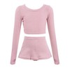 Avrigirl Knitted Crop Pink Ballet Sweater for Girls, Dance Skirts