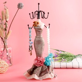 Cocoarm Necklace Holder Stand, Doll Jewelry Stand, Necklace Ring Jewelry Holder Design, Art Atmosphere for Home, Jewelry Store, Decorative Ornaments (Small Model)