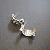 Miyabi Grace Women's Elegant Silver Check Resin Plastic Post Earrings