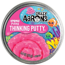 Crazy Aaron's Sponge Putty - Pink Multi-Color Sensory Putty for Kids and Grown ups in a 4" Tin - Creative and Endless Fun, Stress Relief Therapy Toys, Never Dries Out
