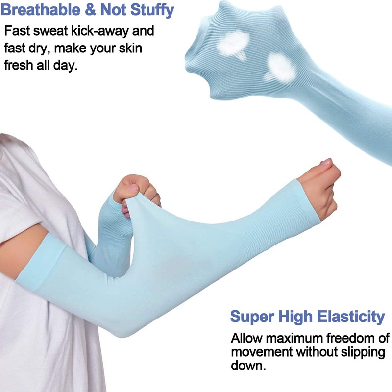 beister 6 Pairs of Sleeves Cooling Arm Warmers Cooling Arm