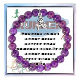 MollyQueen Running Bracelet for Women Running Gifts for Runners Running Lover Gifts Runner Gifts Marathon Gifts Running Gifts, Large, Nylon, no gemstone