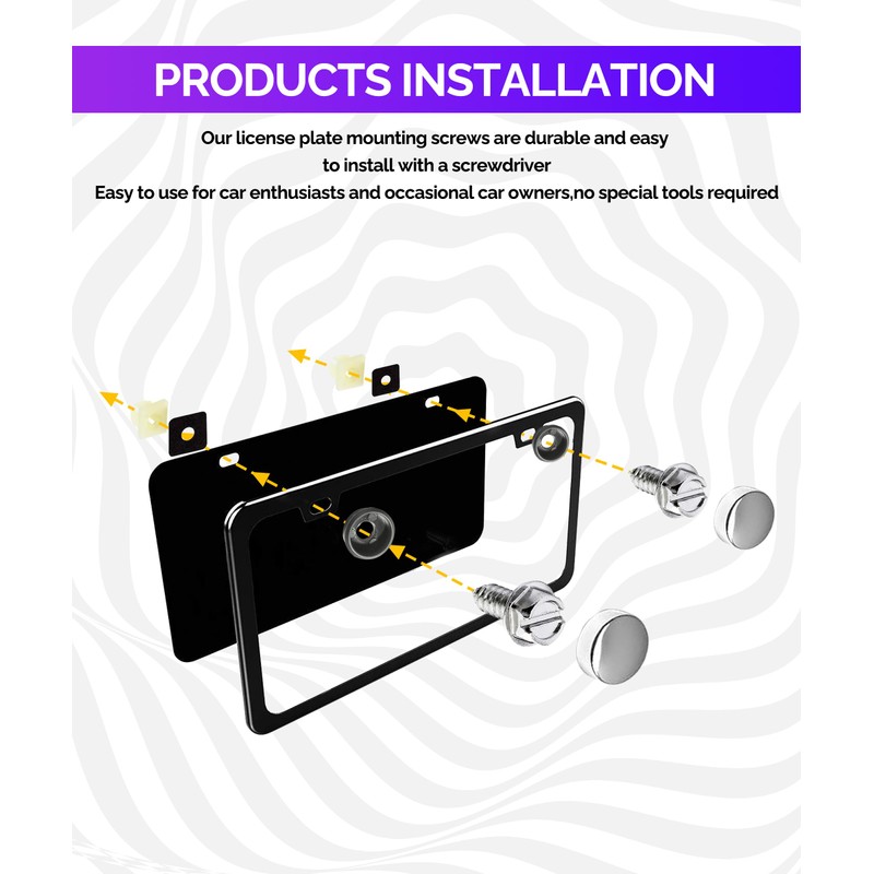 iolory Car License Plate Screw,Shockproof and Rustproof License Plate Screws
