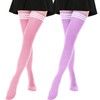 DRESHOW 2 Pairs of Women's Extra Long Socks Over Knee