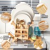 Olioeiao Bamboo Dish Drying Rack for Kitchen - Collapsible 3-Tier