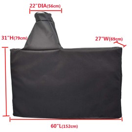 Mini LustrousGrill Cover Compatible with Large Big Green Egg, Large Ceramic Egg Type Kamado Table Cover, Waterproof Weather Resistant Cover, 60" L-27 W-31 H, Large(Black)