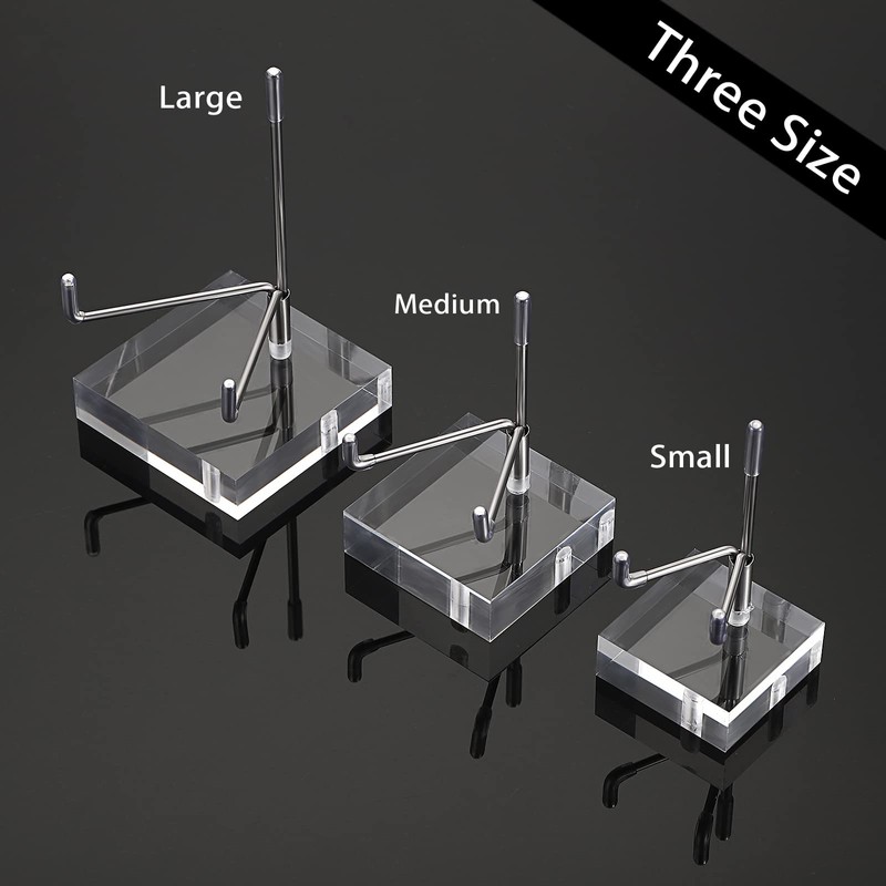 BTSKY Mini Size Adjustable Silver Metal Arm Easel Square Acrylic