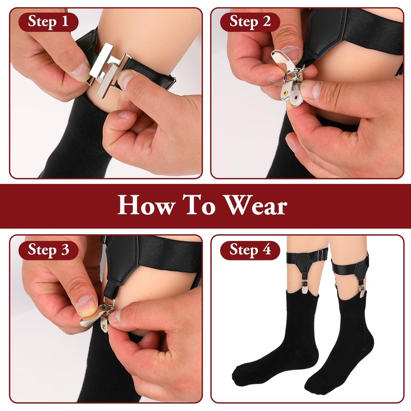Mens Sock Garters Mens Sock Suspenders Adjustable Non-Slip Sock Strap