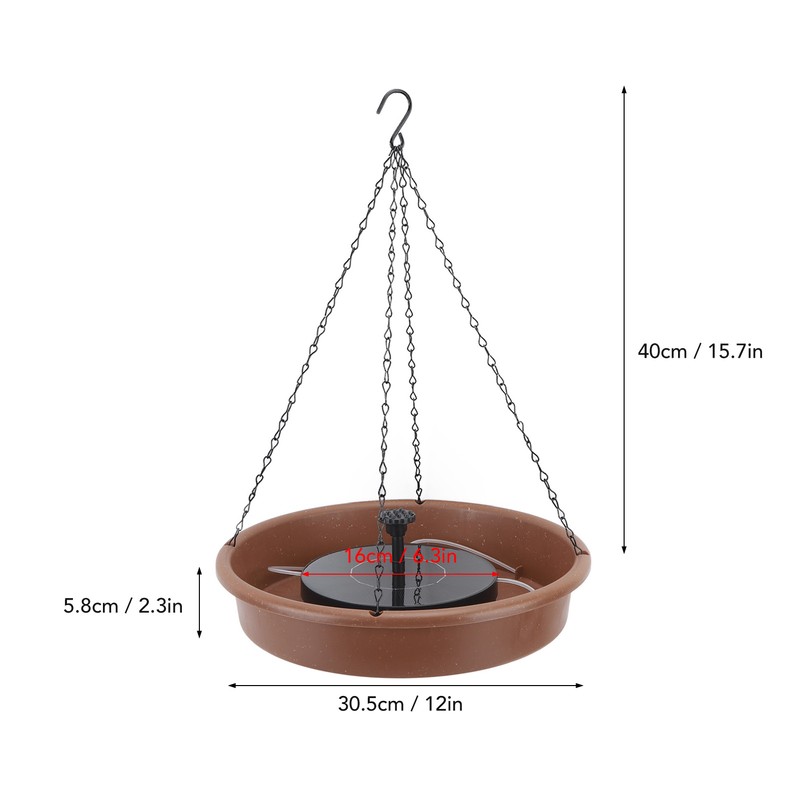 Solar Bird Bath Fountain Pump Hanging Style Deck Mount Metal