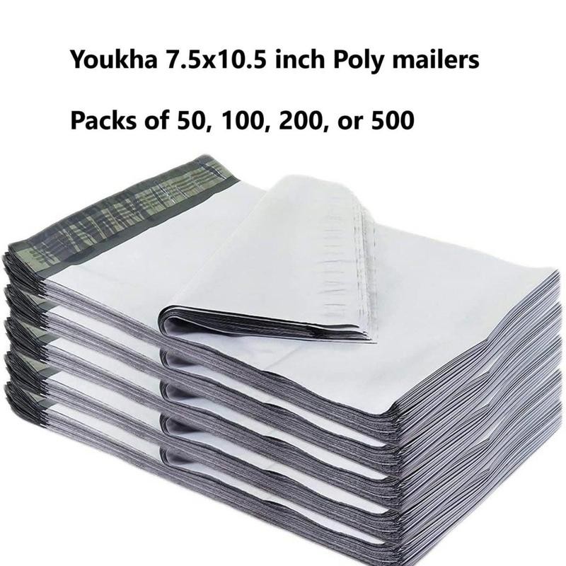 Youkha 7.5x10.5 Inch Poly Mailers – Waterproof Shipping Bags for