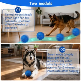 AIERSA Interactive Dog Ball Toys To Keep Them Busy, Automatic Bouncy Moving Rolling Ball Toy Anti Boredom, Self Play Smart Electric Active Balls for Medium Large Dogs,E-TPU Material for Inside Outside