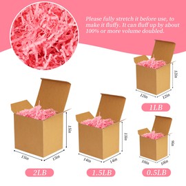 TCAIRG Pink Crinkle Cut Paper Shred Filler (1/2 LB) for Gift Wrapping and Basket Filling - Shredded Paper for Gift Box, Box Confetti Shredded, Box Stuffing