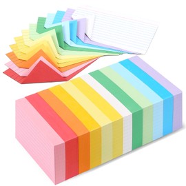 Koogel 1200 PCS Colorful Index Cards, 3x5 Colored Flash Cards Bulk Note Cards with One Ruled Side One Blank Side for School Classroom Office Learning Note Taking